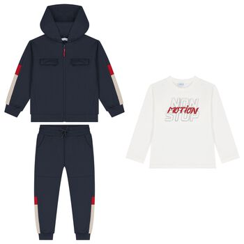 Mayoral Boys Blue & White Tracksuit Set (3 Piece), 1 Boys Blue & White Tracksuit Set (3 Piece)