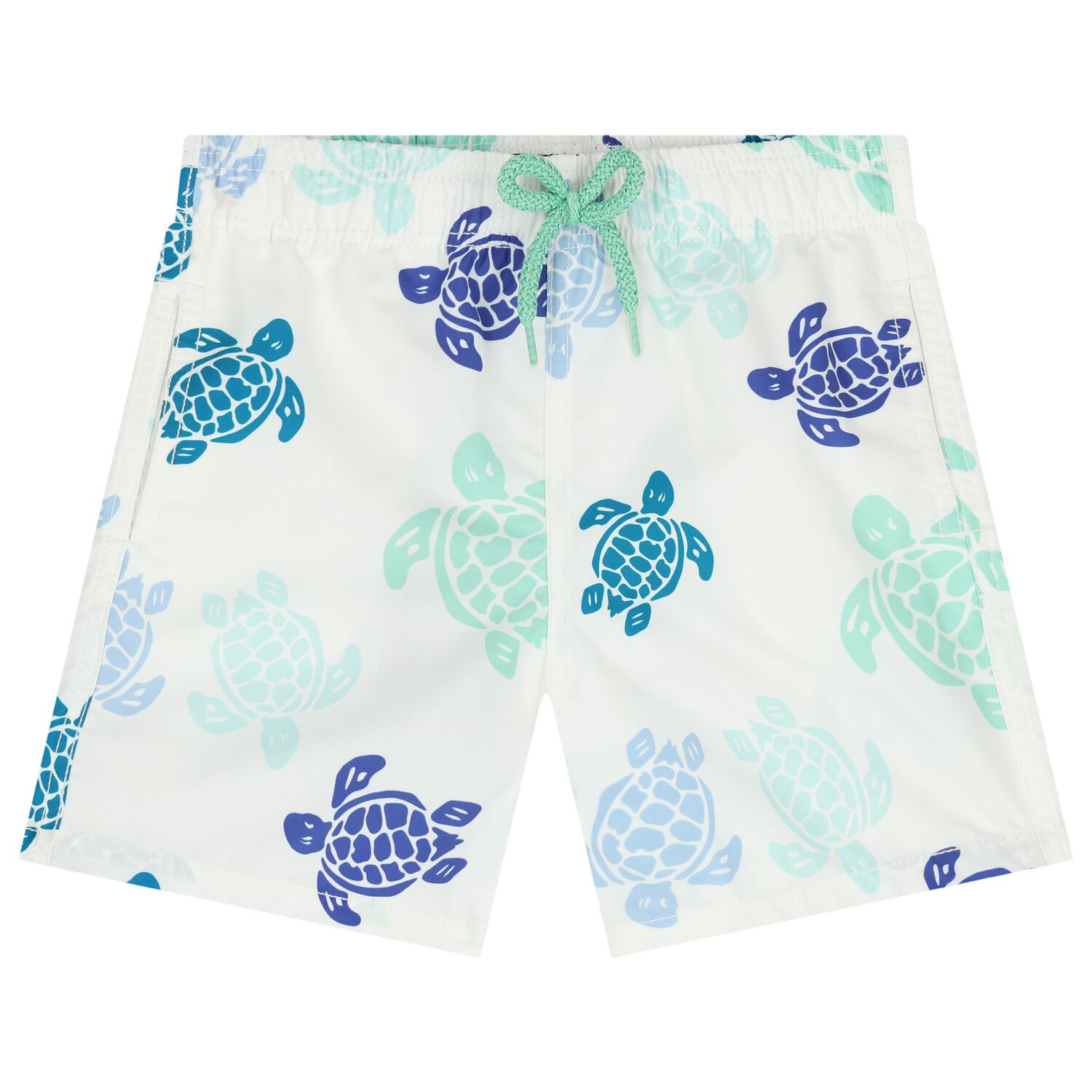 Boys Green Turtle Swim Shorts, 1, hi-res