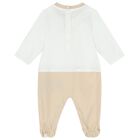 White & Beige Logo Babygrow Gift Set, 1, hi-res