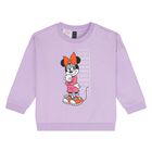 طقم ليجينز للبنات بالشعار بطبعه ديزنى باللون الارجوانى, 1, hi-res