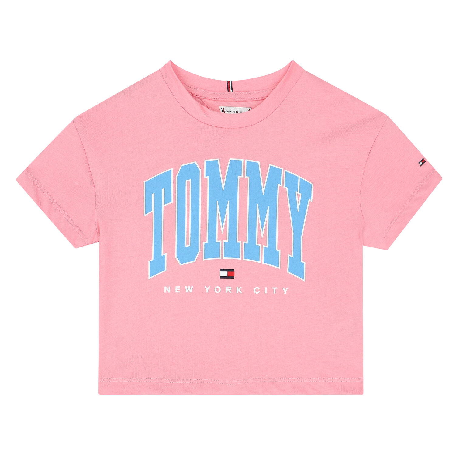 تيشيرت بالشعار باللون الوردي للبنات, 3, hi-res