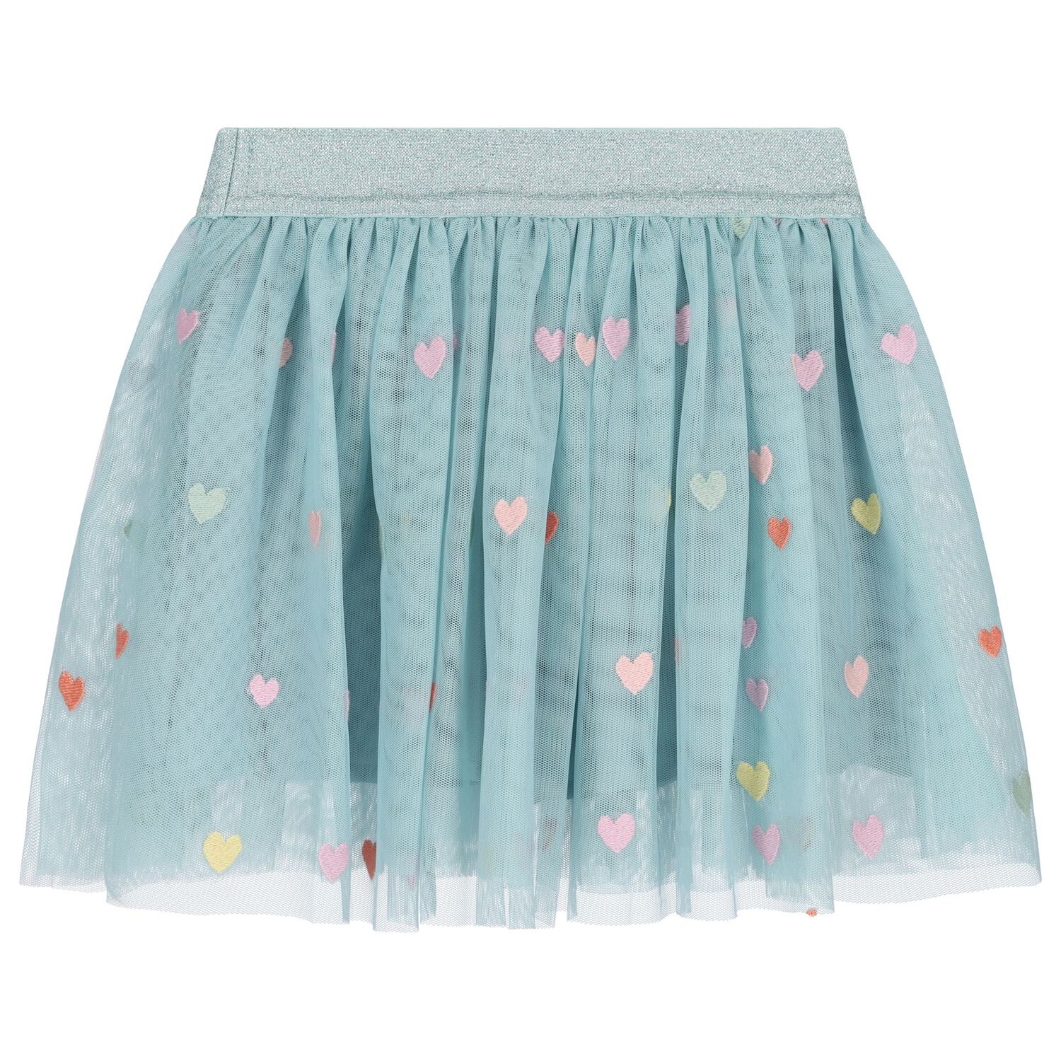 Girls Green Heart Tulle Skirt, 1, hi-res
