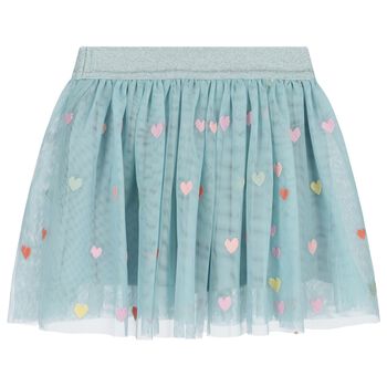 Girls Green Heart Tulle Skirt
