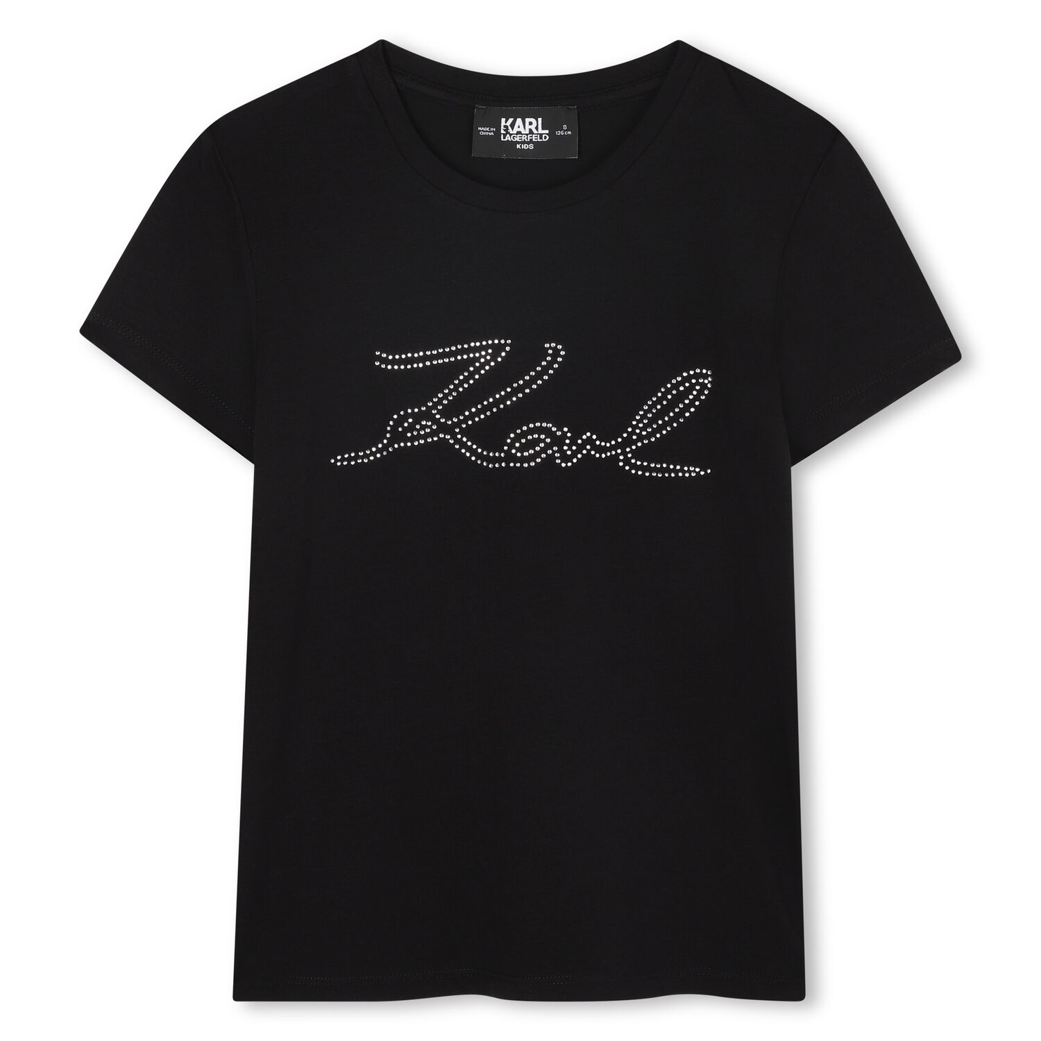 Girls Black Logo T-Shirt, 1, hi-res