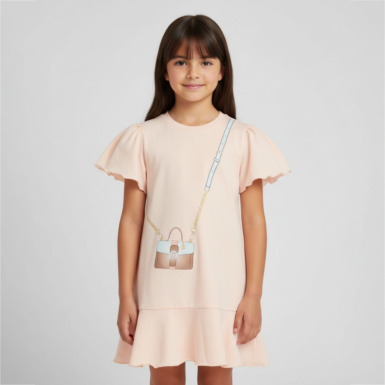 Girls Orange Crossbody Bag Dress, 3, hi-res