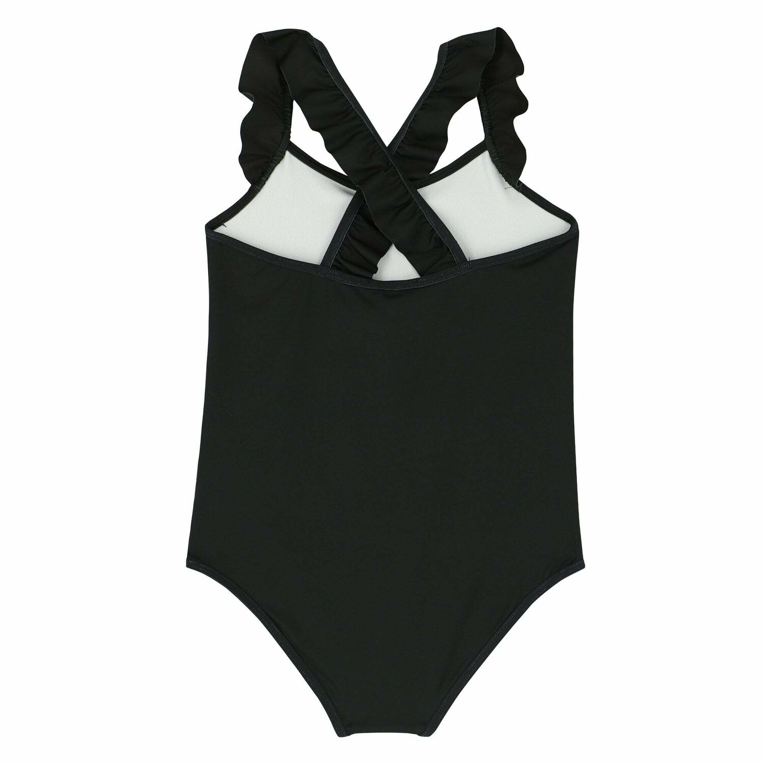 Girls Black Logo Teddy Swimsuit, 2, hi-res