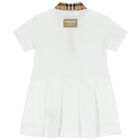 Baby Girls White Check Polo Dress, 1, hi-res