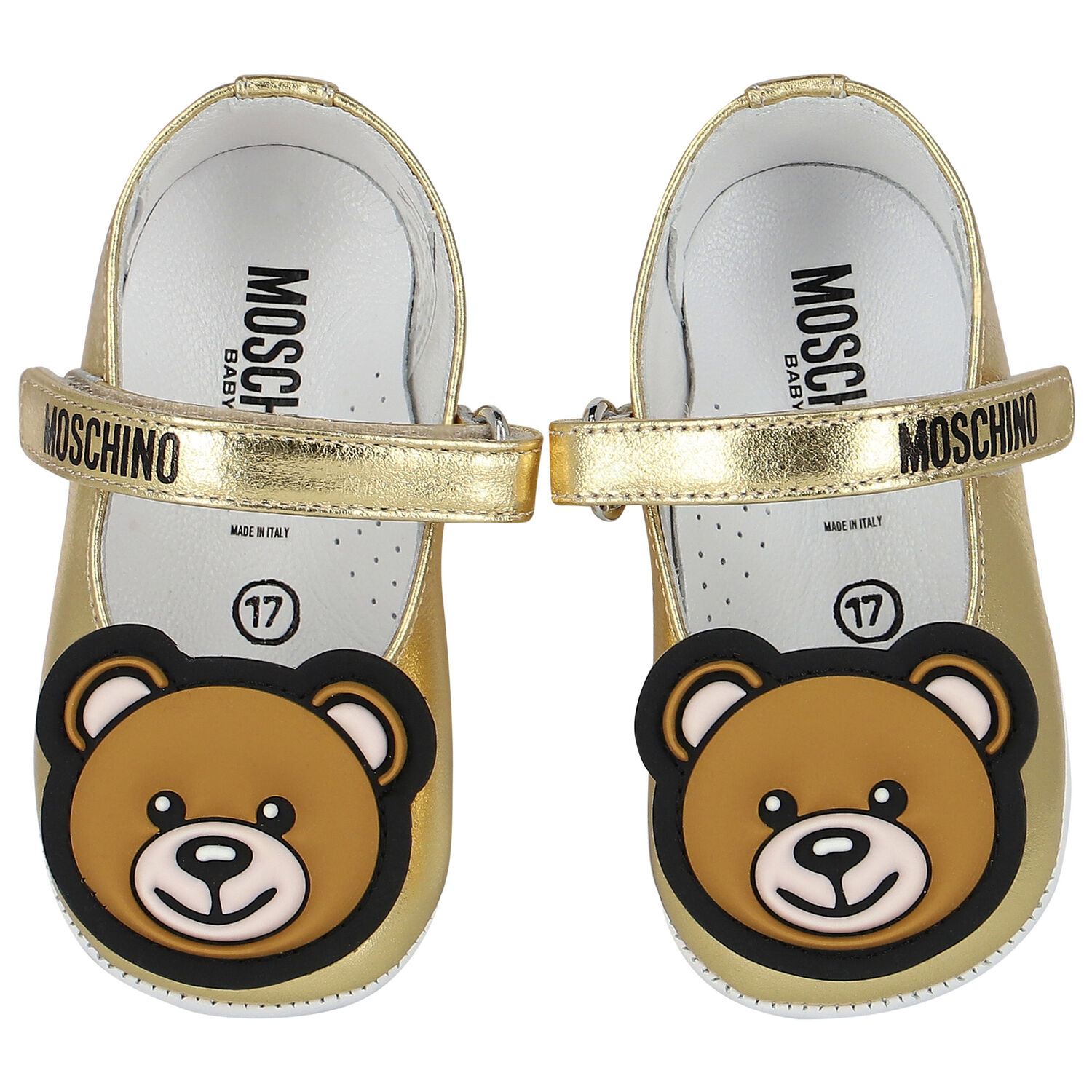 Baby Girls Gold Teddy Bear Pre Walker Shoes, 1, hi-res image number null