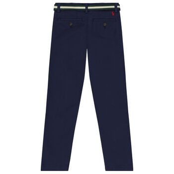Boys Navy Blue Logo Trousers
