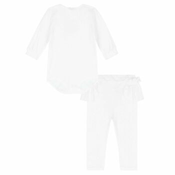 Baby Girls White Leggings Set