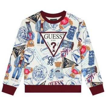 سويت شيرت اولاد بالشعار باللون الابيض 