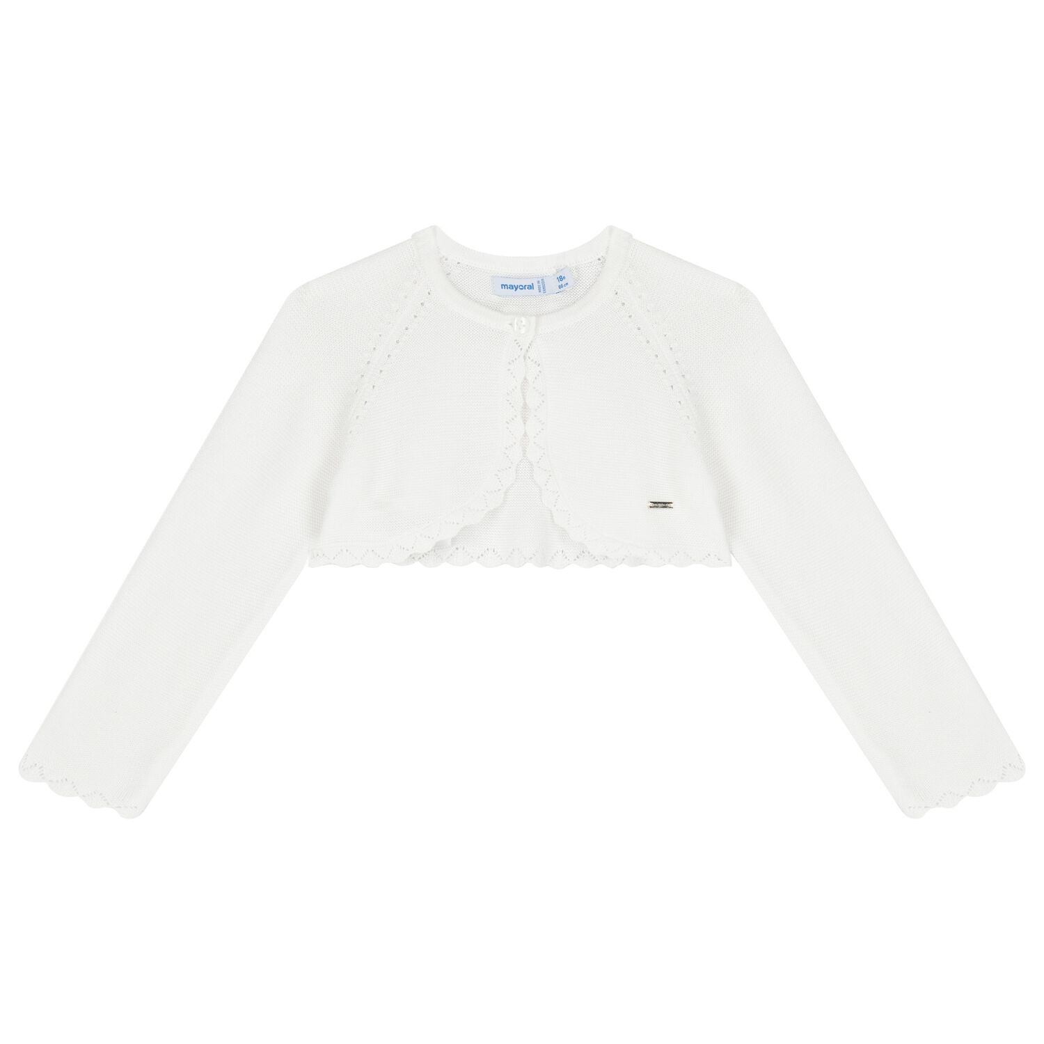 Younger Girls White Cardigan, 2, hi-res