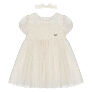 Younger Girls Ivory Tulle Dress Set