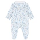 Baby Boys White & Blue Toile de Jouy Babygrow, 2, hi-res