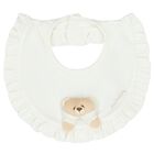 White Teddy Bear Baby Bib, 1, hi-res