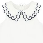 فستان بنات بالشعار باللون الكحلي والأبيض, 1, hi-res