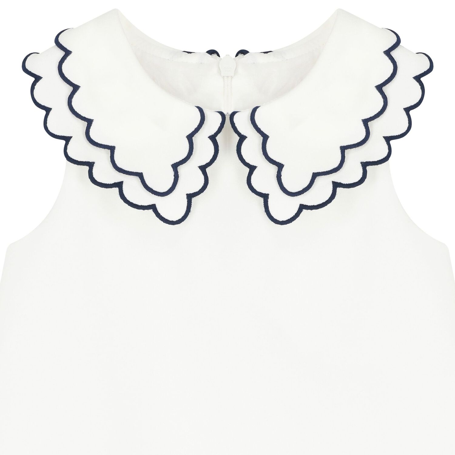 فستان بنات بالشعار باللون الكحلي والأبيض, 1, hi-res