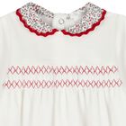 Baby Girls Ivory Smocked Babygrow, 1, hi-res