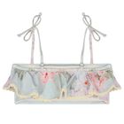 مايوه بنات بيكيني بطبعة الزهور باللون الأزرق, 1, hi-res