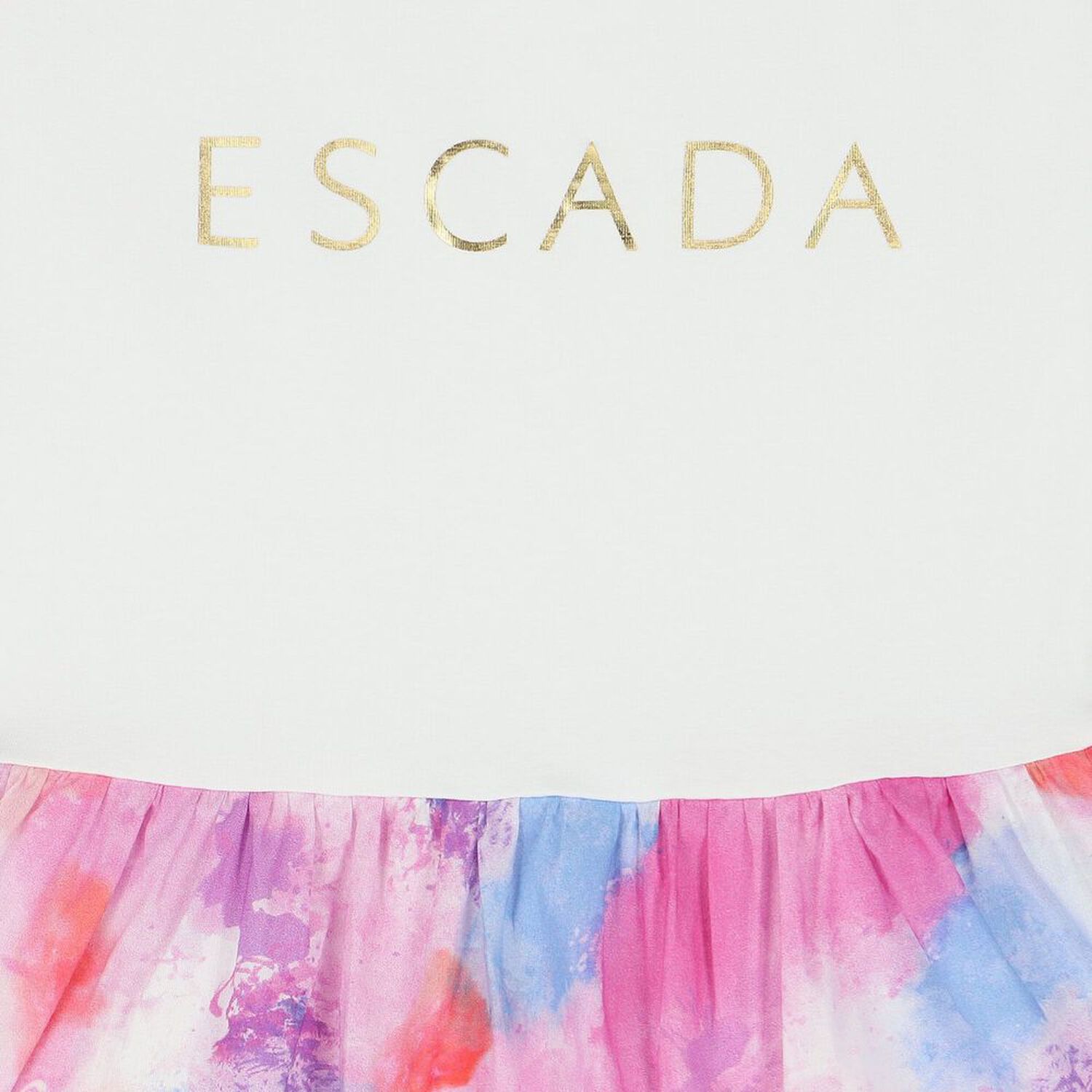 فستان بنات بالشعار باللون الأبيض والزهري, 1, hi-res image number null