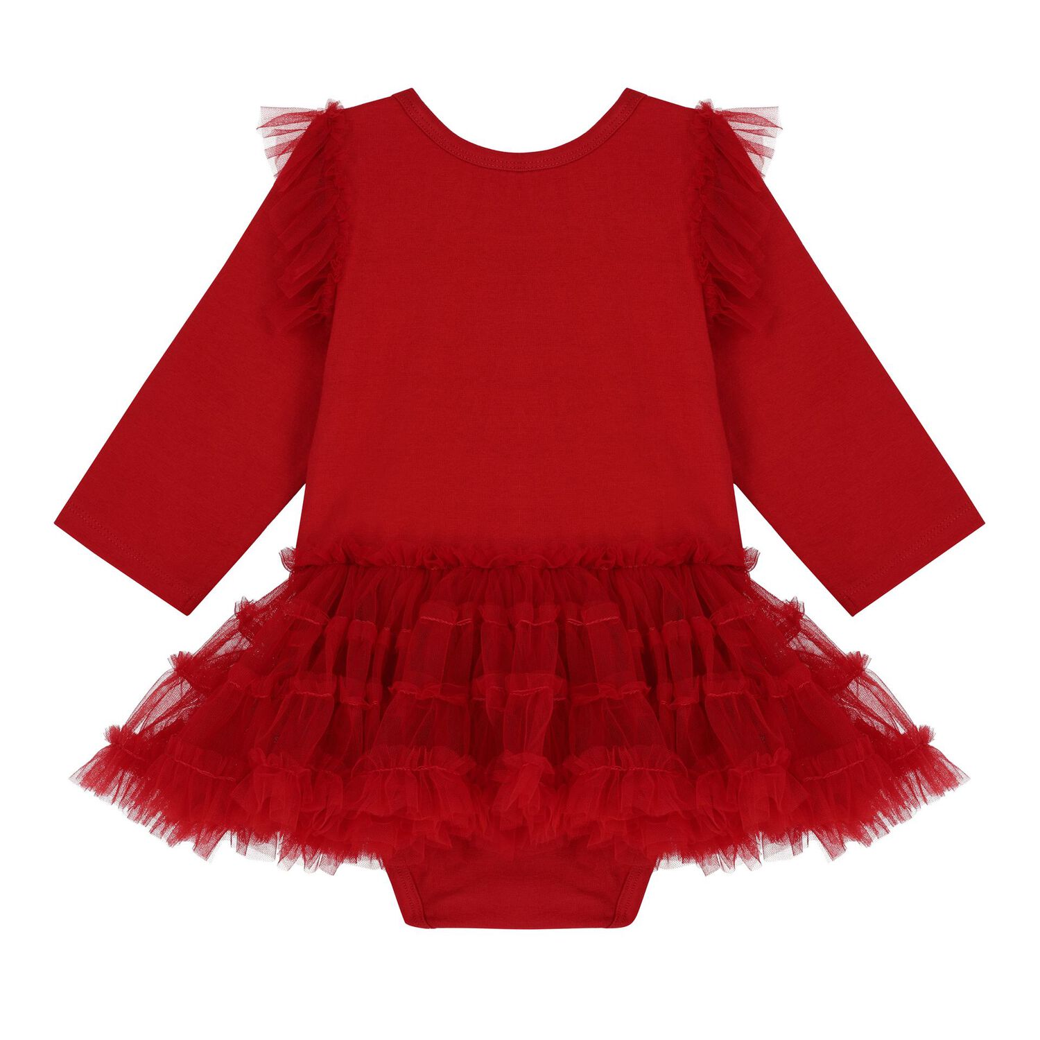 Baby Girls Red Festive Bodysuit Dress, 1, hi-res image number null