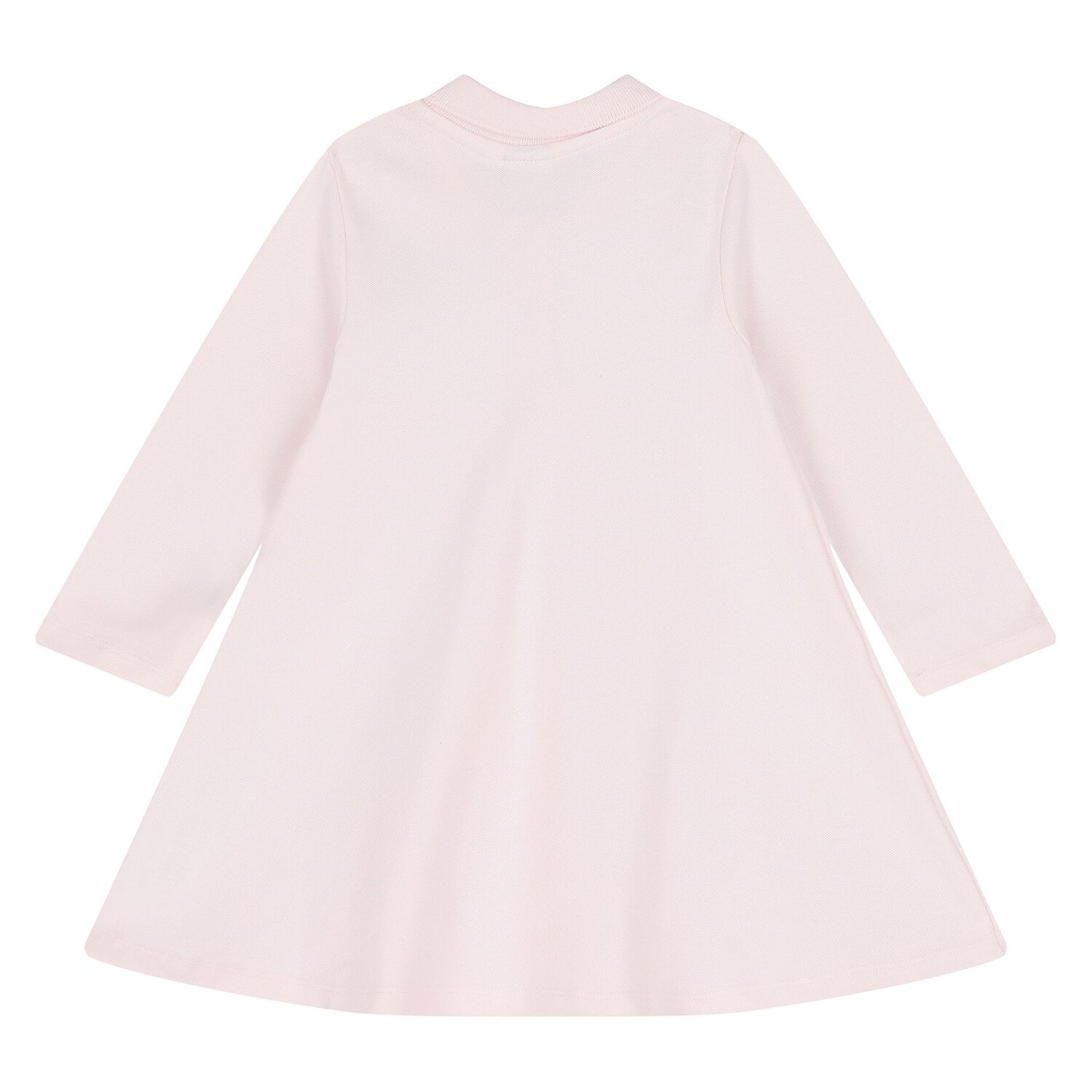 فستان بولو للبنات بالشعار باللون الوردى , 1, hi-res