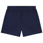 شورت أولاد بالشعار باللون الكحلى, 1, hi-res