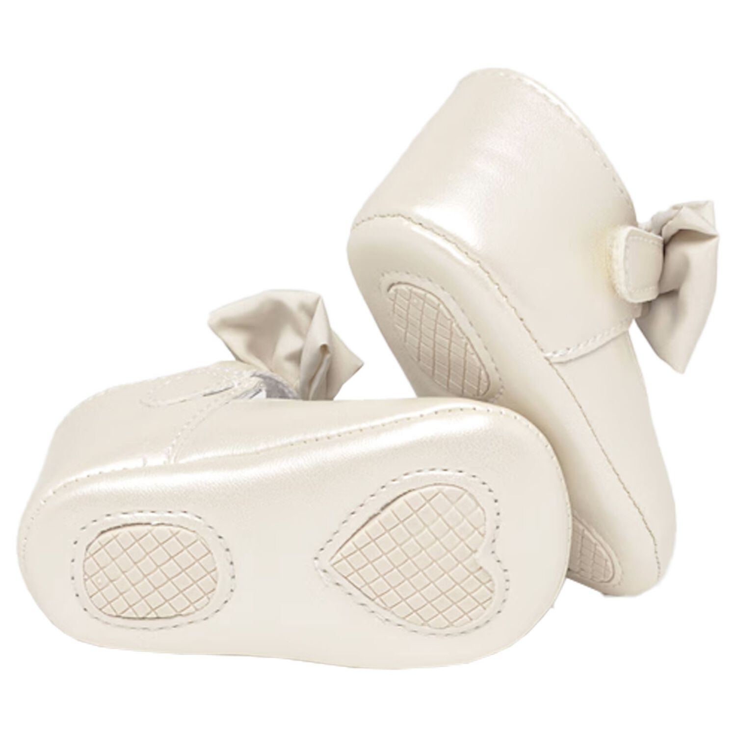 Baby Girls Ivory Bow Pre Walker Shoes, 3, hi-res image number null