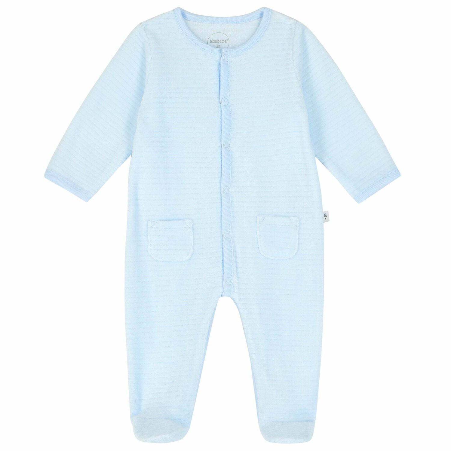 Blue Velour Babygrow, 1, hi-res image number null