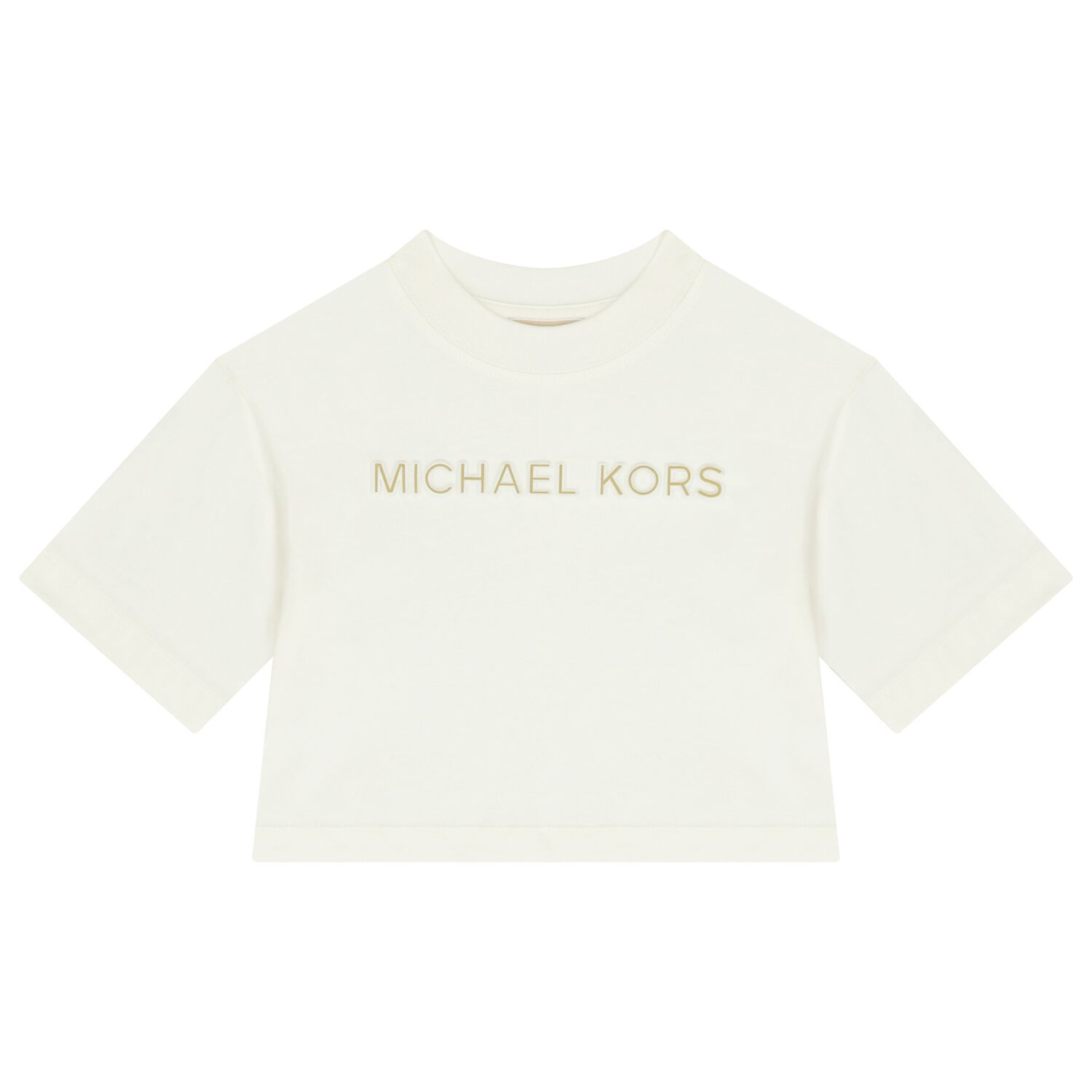 Girls White & Gold Logo T-Shirt, 1, hi-res