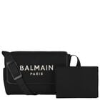 حقيبة تغيير حفاضات الأطفال بشعار باللونين الأبيض والأسود, 1, hi-res