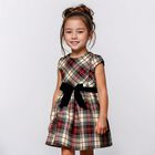 Girls Ivory, Red & Green Tartan Dress, 1, hi-res