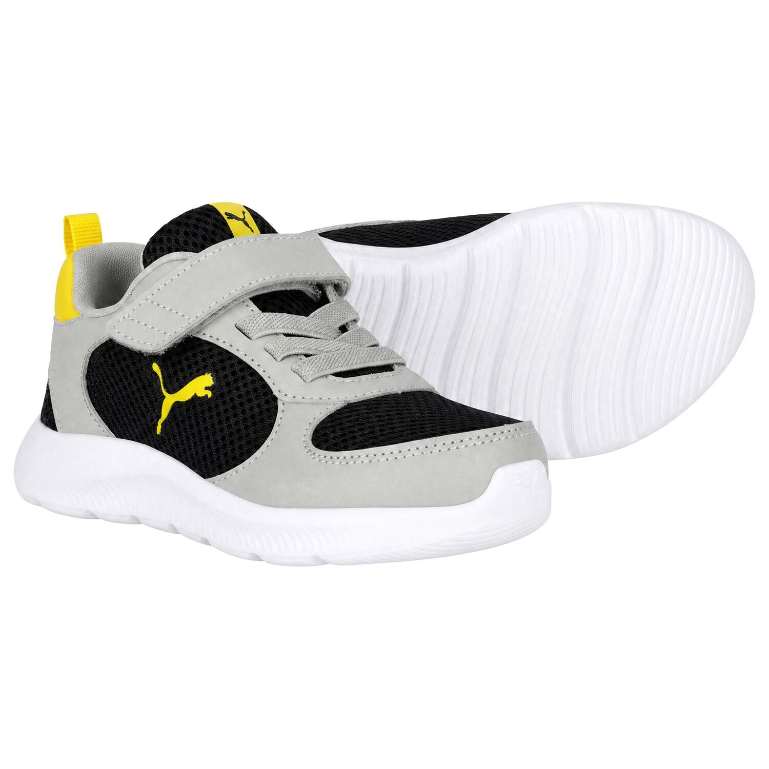 Boys Grey & Black Fun Racer 2 AC Trainers, 1, hi-res