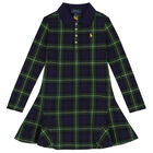 فستان بولو بالشعار باللون الكحلي والأخضر, 1, hi-res