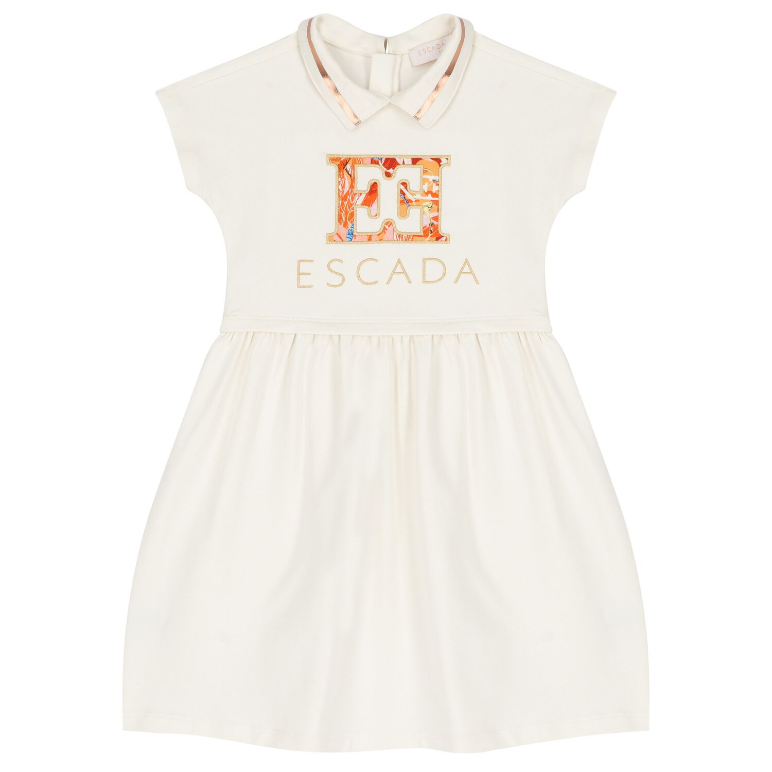 فستان بنات بالشعار باللون عاجي, 1, hi-res image number null