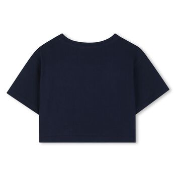 Girls Navy Blue Logo T-Shirt