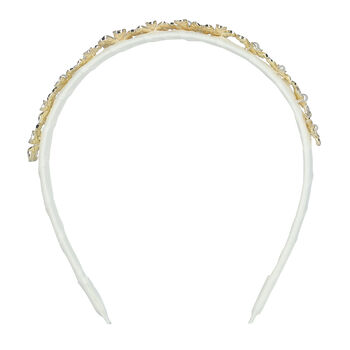 Girls White Embellished Hairband