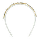 Girls White Embellished Headband, 2, hi-res