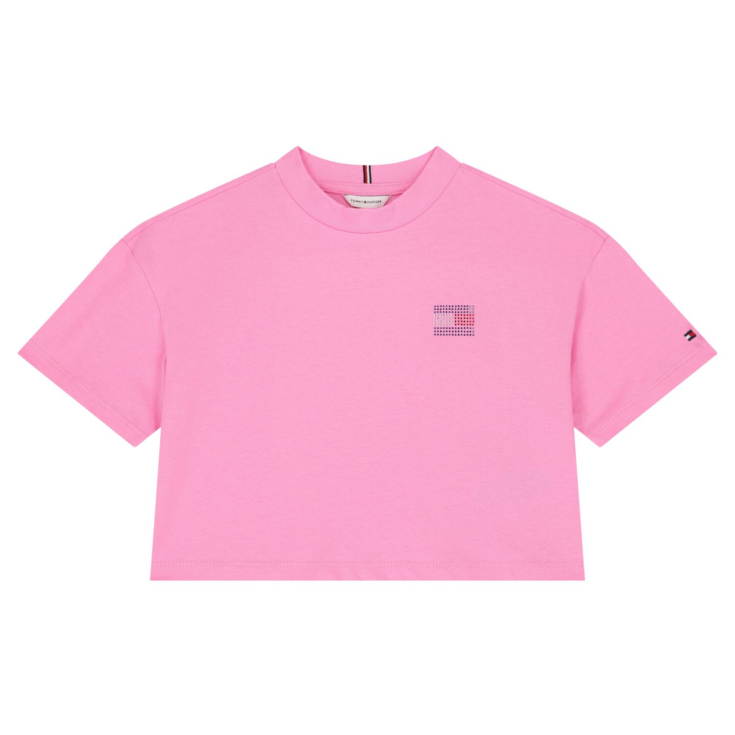 Girls Pink Embellished Logo T-Shirt, 2, hi-res
