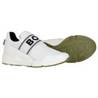 Boys White Logo Trainers, 2, hi-res