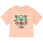 Girls Pink Tiger Logo T-Shirt, 2, hi-res