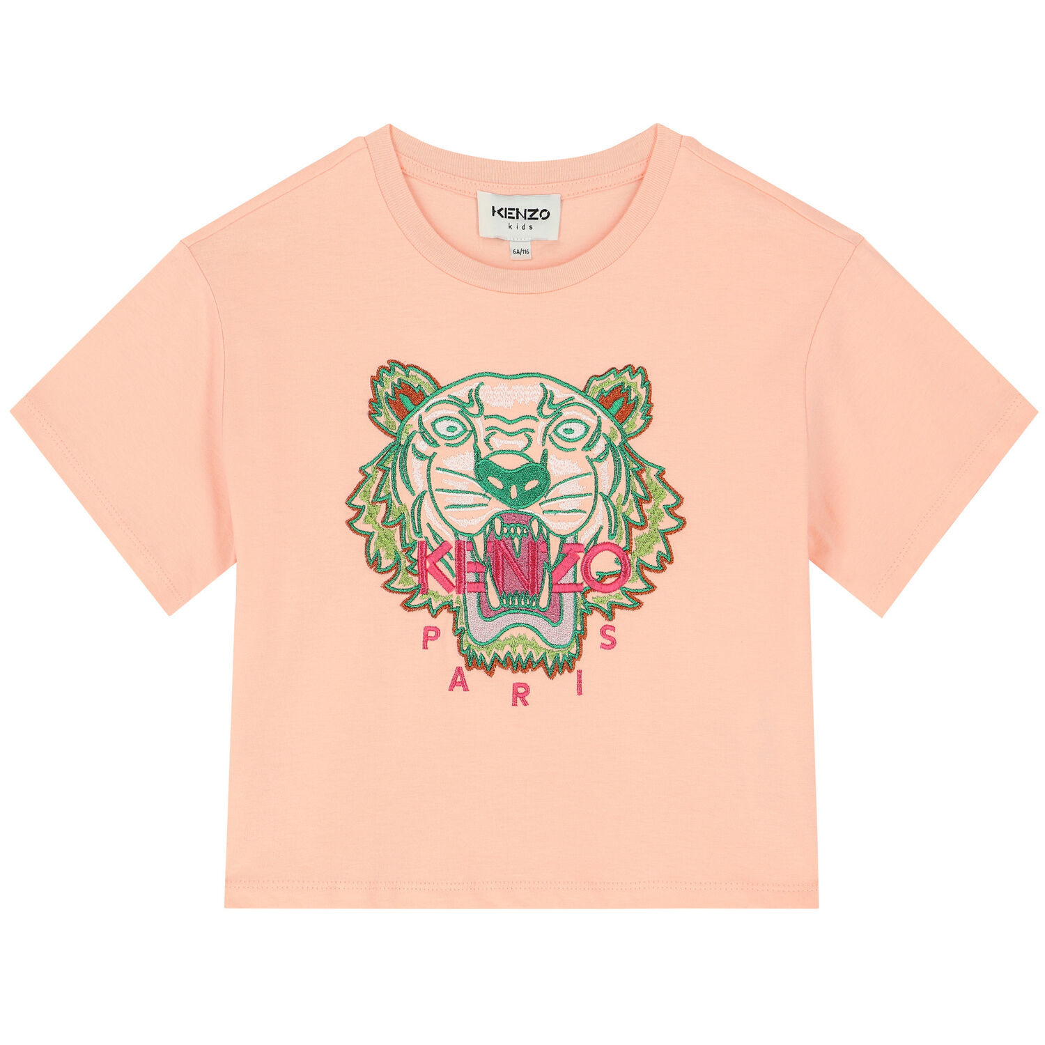 Girls Pink Tiger Logo T-Shirt, 2, hi-res
