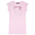 فستان بنات أيكونيك باللون الوردي , 1, hi-res