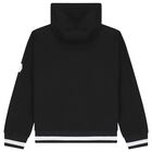 Black Logo Hooded Zip Up Top, 1, hi-res