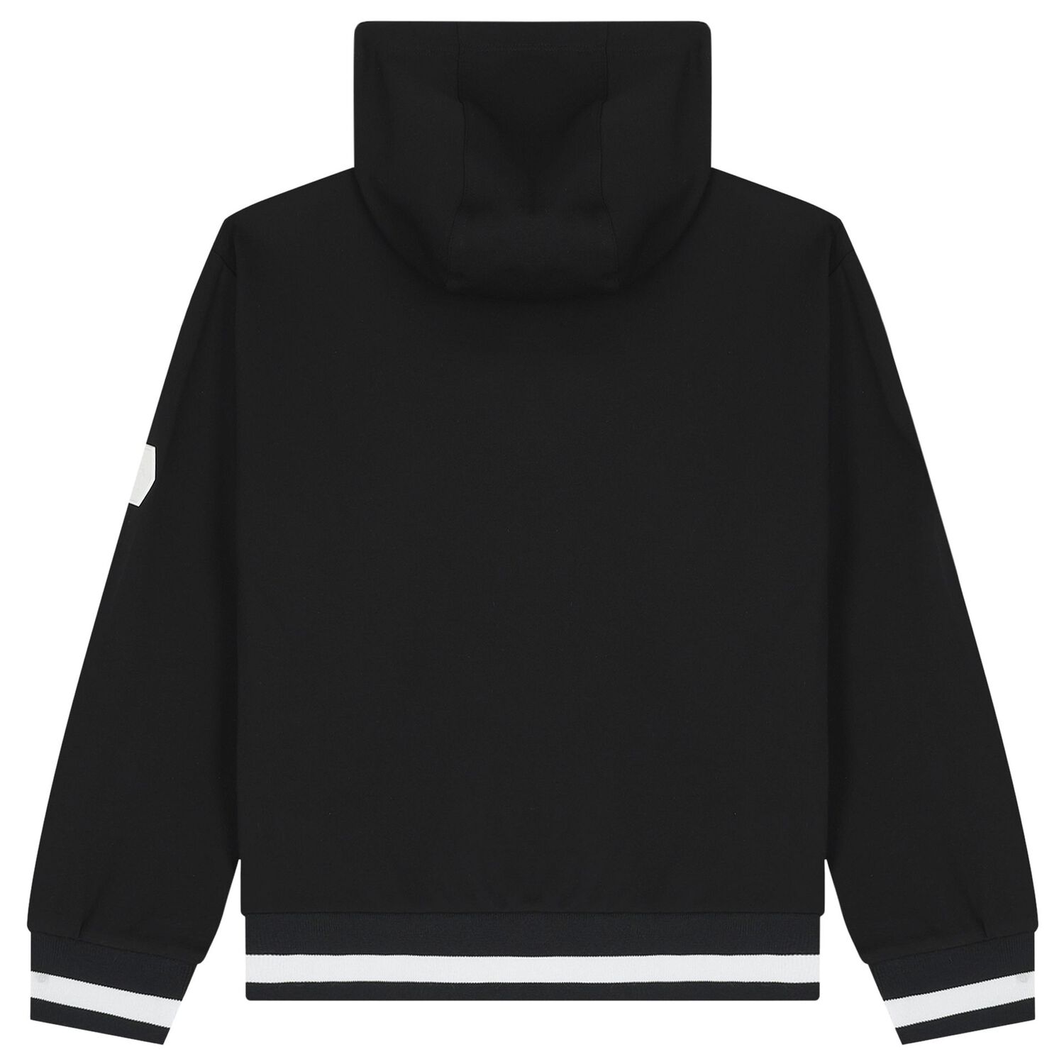 Black Logo Hooded Zip Up Top, 1, hi-res