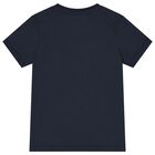 Boys Navy Blue & White Logo T-Shirt, 1, hi-res