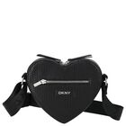 Girls Black Heart Logo Leather Bag, 1, hi-res