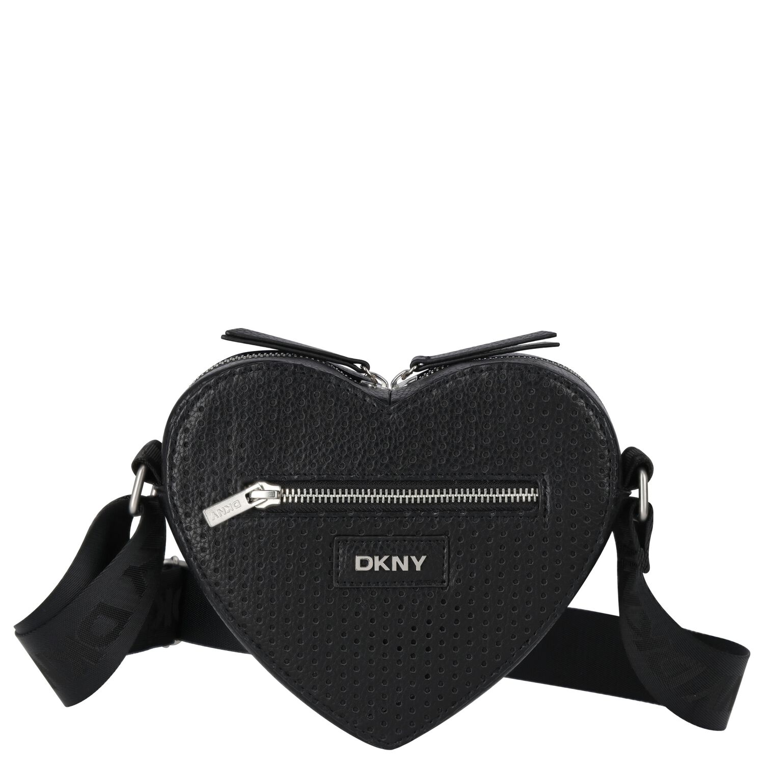 Girls Black Heart Logo Leather Bag, 1, hi-res