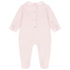 Baby Girls Pink Logo Bow Babygrow, 1, hi-res