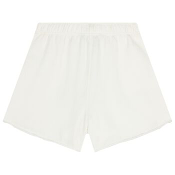 شورت بالشعار باللون الأبيض للبنات 